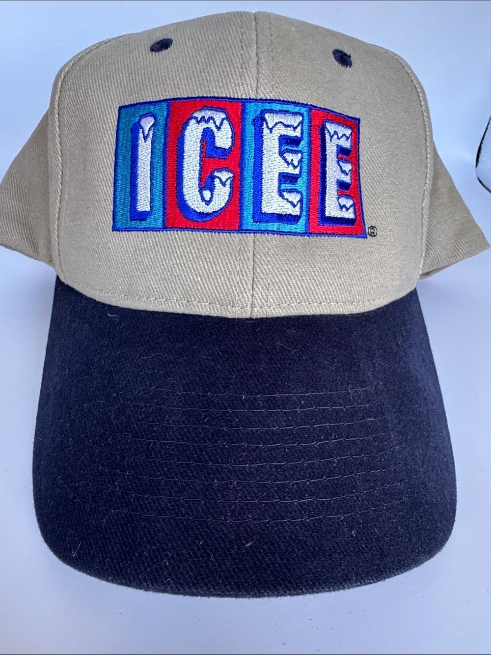 Fun ICEE Embroidered Two-Tone Baseball Cap - Khaki & Black NWOT